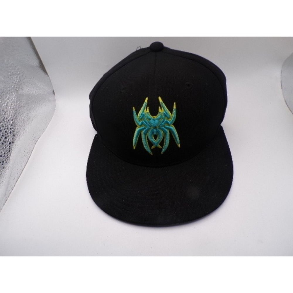 Spiderz Batting Gloves Baseball Cap Black S/M Flat Brim Embroidered‎ Spider Logo